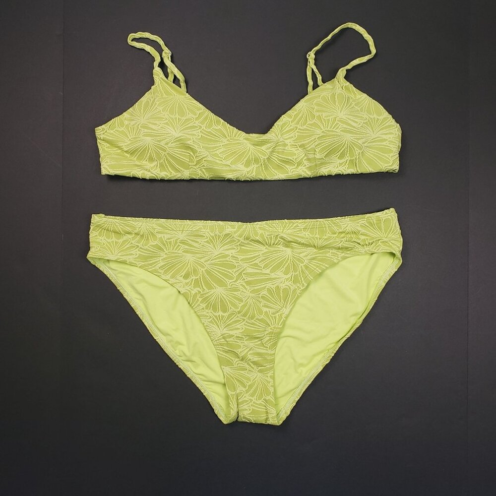 Andie Swim The Molokai Top & The Bikini Bottom Size XL Textured Floral Daiquiri - Picture 13 of 16